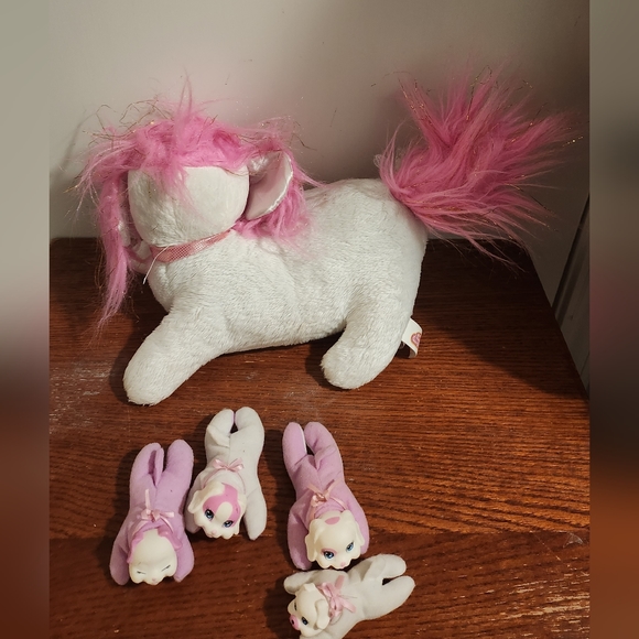 Puppy Surprise "Popcorn Mandy" Stuffed Animal White & Pink - Picture 5 of 10